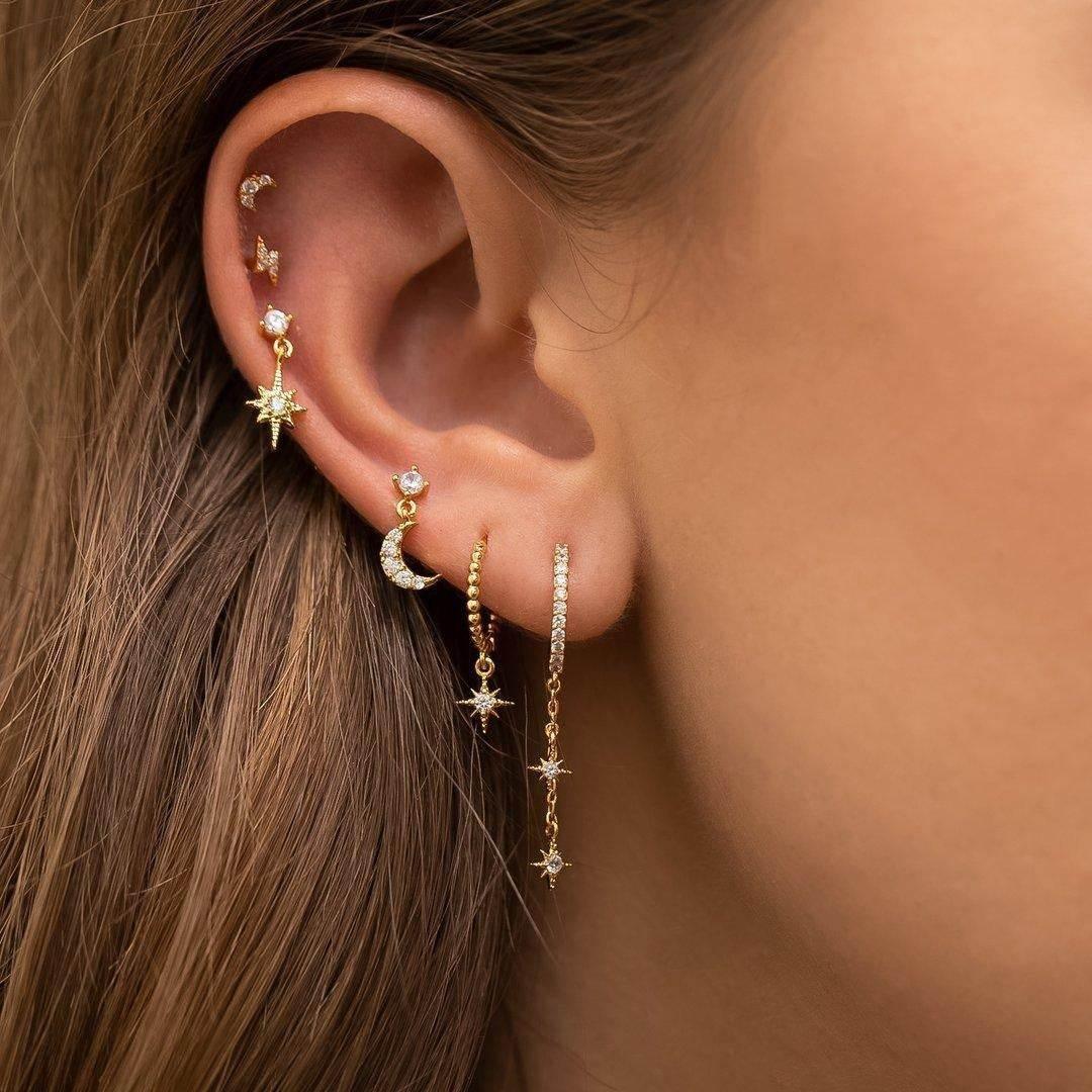 FITINY Celestial Star & Moon Earring Set — 6 or 12 Pieces