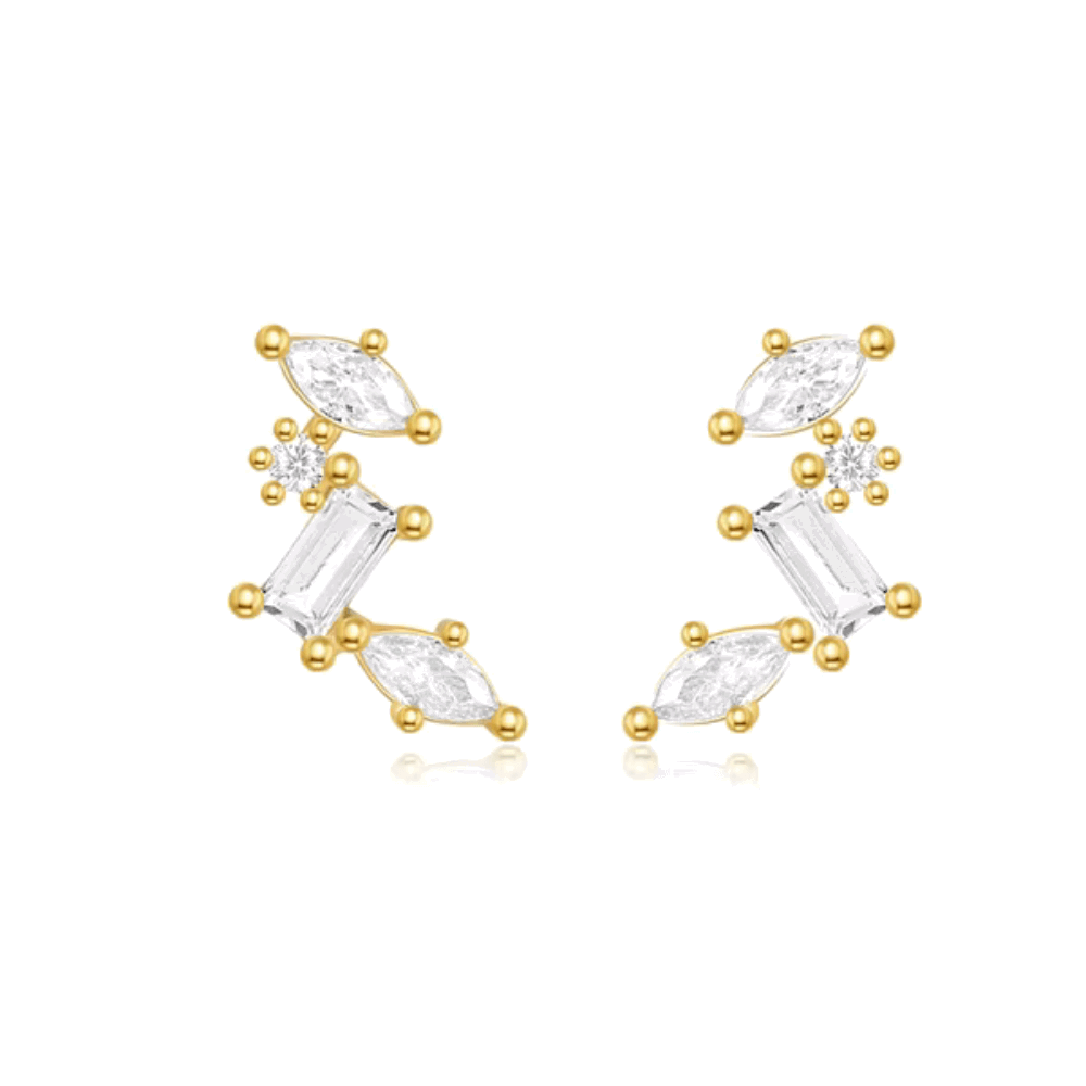 Dloria Celestial CZ Cluster Stud Earrings