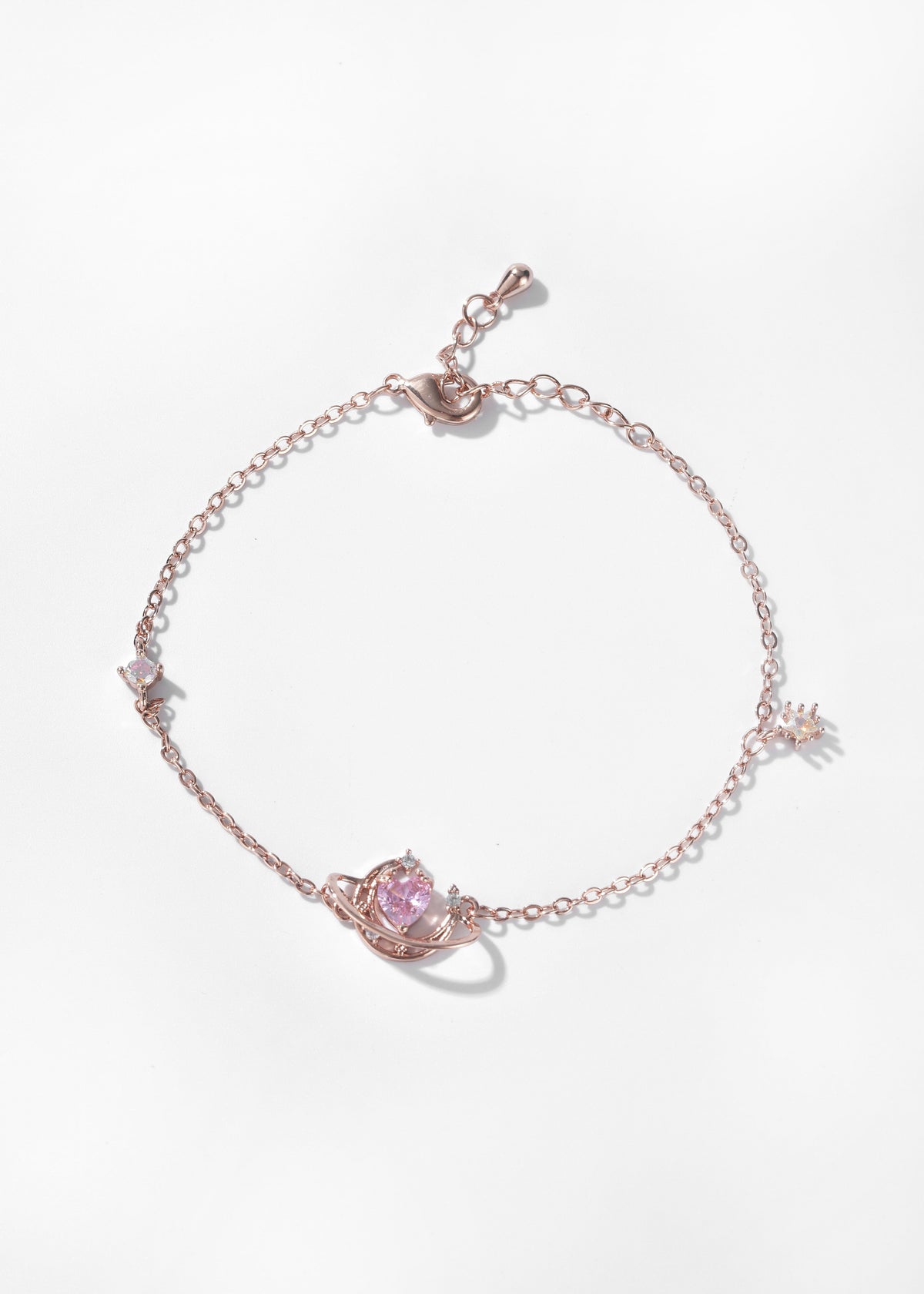Original product photograph: Lunar Pink Heart Bracelet — Rose Gold