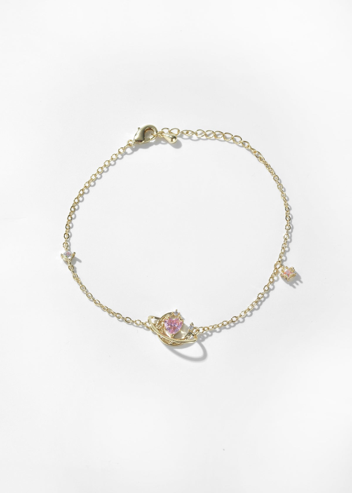 Original product photograph: Lunar Pink Heart Bracelet — Gold