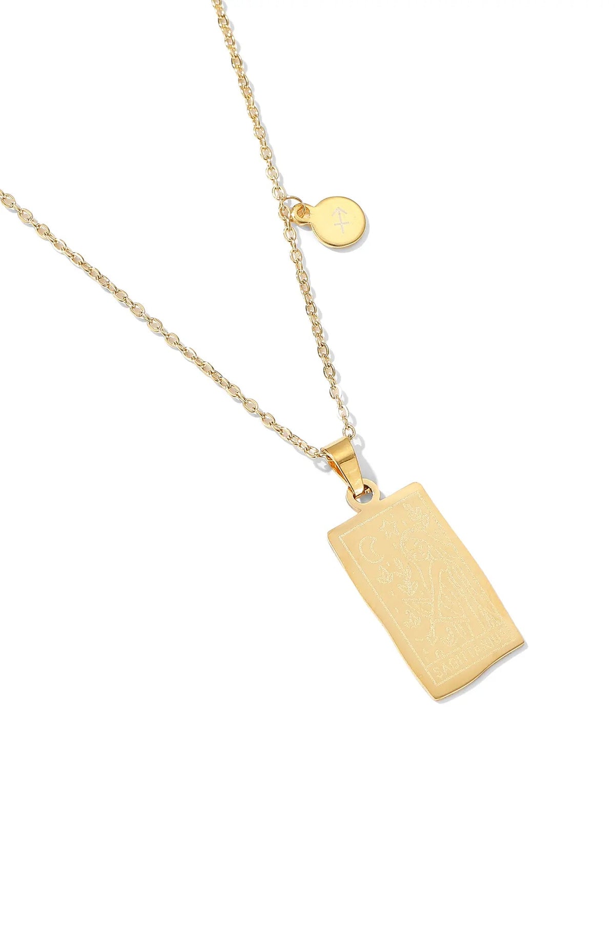 Original product photograph: Zodiac Sign Necklace — Gold / Sagittarius