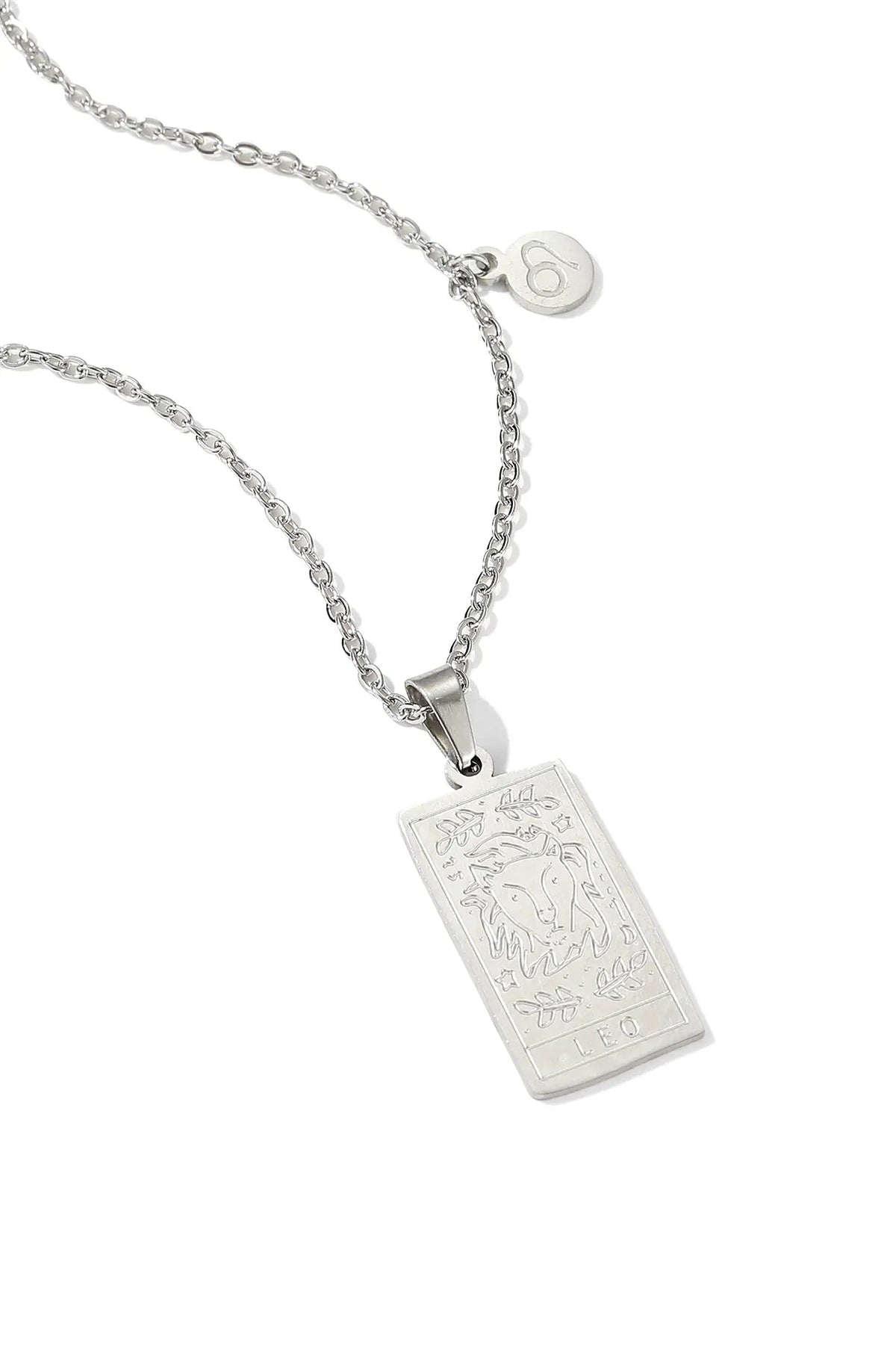 Original product photograph: Zodiac Sign Necklace — Silver / Leo
