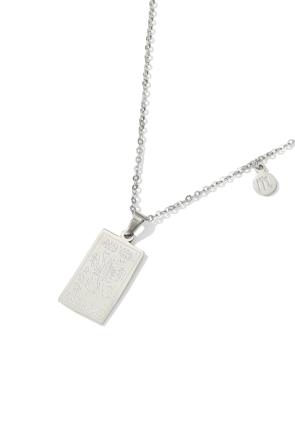Original product photograph: Zodiac Sign Necklace — Silver / Scorpio