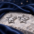 Styled editorial image of Starlit Star Hoop Earrings — Wimsico; AI-created celestial setting. See original product photos for product reference.