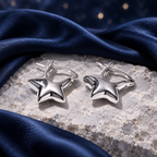 Styled editorial image of Starlit Star Hoop Earrings — Wimsico; AI-created celestial setting. See original product photos for product reference.