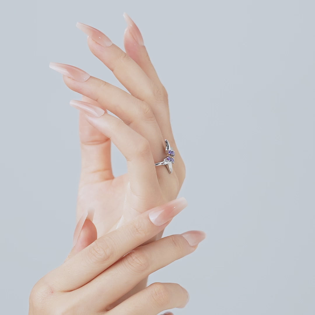 Starry Night Ring shown worn in motion.